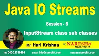 IO Streams  Session 6  InputStream class sub classes  Hari Krishna [upl. by Necila]