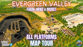 EVERGREEN VALLEY  Map Tour  Farming Simulator 22 [upl. by Cristi]