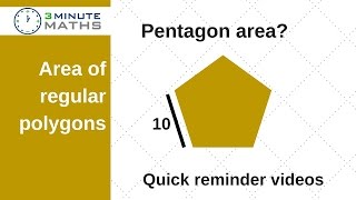 Area of a pentagon with regular sides  GCSE maths level 6 [upl. by Allyson]