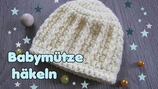 Baby Mütze häkeln  Beanie für Neugeborene 03 Monate Babymütze [upl. by Acsecnarf340]