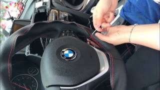 O SHI CAR Steering Wheel Cover Install tutorial [upl. by Lavern33]