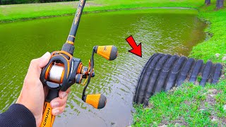 Catching GIANT Bass in SMALL Ponds Bed Fishing [upl. by Novla]