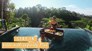 WE STAYED IN MOST ROMANTIC VILLA IN UBUD WITH INFINITY POOL [upl. by Allehcram]