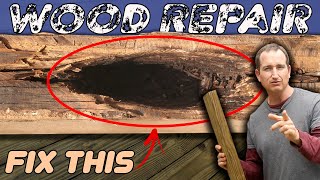 How to Repair a Hole From Wood Rot Fixing a Damaged 2X Framing Board [upl. by Estella]