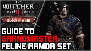 WITCHER 3 Grandmaster FELINE Armor Set GUIDE ► Diagrams Locations Crafting Stats Appearance [upl. by Conni153]