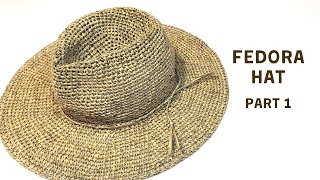 How to crochet Fedora Hat Part 1 [upl. by Esirtal904]