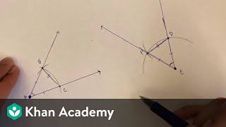 Geometric constructions congruent angles  Congruence  High school geometry  Khan Academy [upl. by Anzovin727]