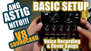 V8 SOUNDCARD BASIC SETUP  FOR VOICE RECORDING  COVER SONG RECORDING [upl. by Gwenny]