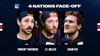 4 Nations FaceOff Practice Vincent Trocheck JT Miller Adam Fox  Feb 19 2025 [upl. by Krischer528]