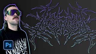 Design EVIL BlackDeath Metal Logos  Photoshop Tutorial 2021 [upl. by Guinna]