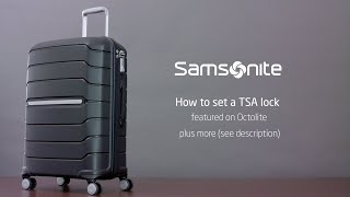 Samsonite Octolite  How to set the TSA lock code [upl. by Noitsirhc]