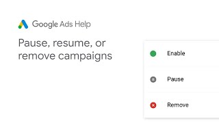 Google Ads Help Pause remove or resume campaigns [upl. by Asilim]