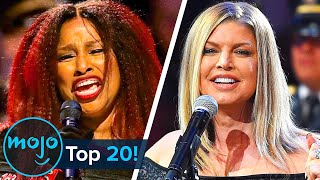 Top 20 American National Anthem Performance Fails [upl. by Ennovy]