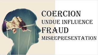 Coercion Undue Influence Fraud Misrepresentation  Indian Contract Act 1872  Law Guru [upl. by Aivuy503]