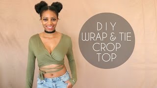 DIY WRAP amp TIE CROP TOP NO SEWING [upl. by Aihsenad]