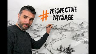 DESSINER UN PAYSAGE EN PERSPECTIVE  COURS PRATIQUE [upl. by Tobye]