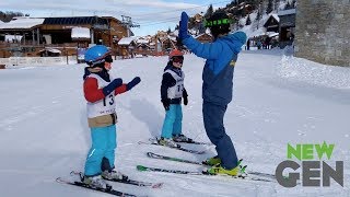 Kids Skiing  Learning How to Ski with New Generation Ski School [upl. by Trudi]