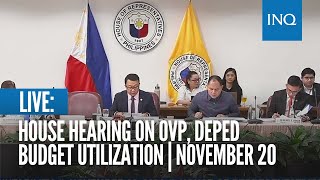 LIVE House hearing on OVP DepEd budget utilization  Nov 20 [upl. by Cletis]