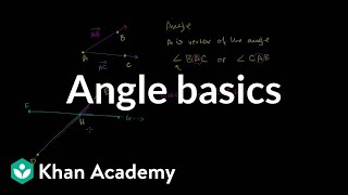 Angle basics  Angles and intersecting lines  Geometry  Khan Academy [upl. by Nort944]