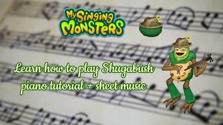 Learn how to play Shugabush  My Singing Monsters  piano tutorial  sheet music [upl. by Arrais783]