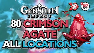 Genshin Impact All Crimson Agate Locations HD 1080p 60fps [upl. by Serica]