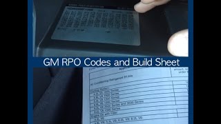 Reading GM RPO Glovebox Codes and Build Sheet [upl. by Nutter]