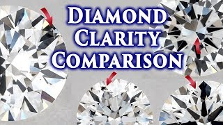 Diamond Clarity Comparison VS1 vs VS2 SI1 SI2 VVS1 VVS2 I1 IF I2 I3 FL Ring Chart Explained Scale SI [upl. by Saunderson69]