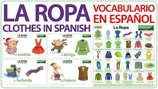 Learn Spanish Clothes Vocabulary  La Ropa Vocabulario en Español  Names of Clothes in Spanish [upl. by Dehlia]