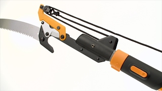 How to use the Fiskars® PowerLever® Extendable Pole Saw amp Pruner 7–14 [upl. by Aiuqal722]