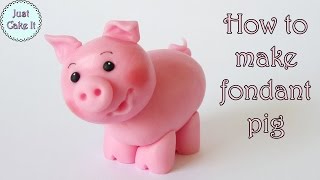 How to make fondant pig cake topper [upl. by Earley]