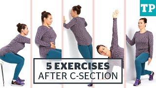 Postpartum Workout 5 exercises for after a Csection [upl. by Eronaele]