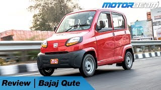 Bajaj Qute Review  Indias First Quadricycle  MotorBeam [upl. by Nalo]