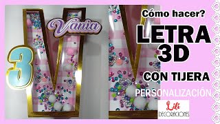 LETRA 3D SHAKER cortada con TIJERA y sin moldes [upl. by Anastassia294]