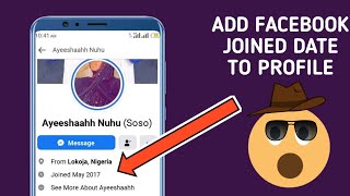 How to add Facebook Joined Date on Facebook Profile [upl. by Aztirak]