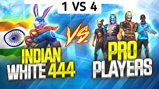 Indian White444 Vs Pro players  Free Fire 1 Vs 4 Insane Clash Squad Battle  Garena Free Fire [upl. by Dickenson108]