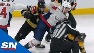 David Pastrnak Decides To Fight Tom Wilson Then Everyone Gets Involved [upl. by Enomys]