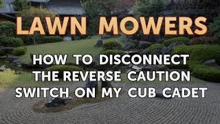 How to Disconnect the Reverse Caution Switch on My Cub Cadet [upl. by Erlina]