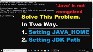 javac is not recognized as an internal or external command  or batch file in Windows 10 2021 [upl. by Rybma]