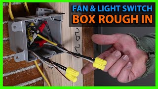 How To Rough In Wires For a Bathroom Light amp Fan Two Gang Switch Box [upl. by Sisak]