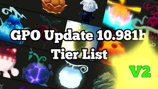 GPO Update 10981b PVE Devil Fruit Tier List [upl. by Adriane644]