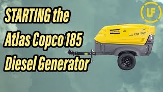 How to START the Atlas Copco 185 Diesel Air Compressor  Every Step in Detail [upl. by Treulich965]