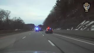 Raw Dash Camera Chase ends on I70 in Licking County [upl. by Alidis]