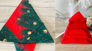 Pliage Serviette Sapin  Napkin Folding Tutorial [upl. by Shanley]