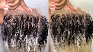 How To Dye Your Roots Dark On 613 Blonde Hair 5x5 Lace Closure LinkD Hair Extensions [upl. by Luap]