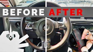 How to Install Leather Steering Wheel Cover DIY Detailed Instructions [upl. by Averill]