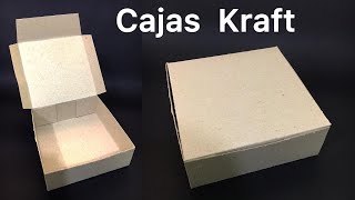 Caja cuadrada en carton KRAFT  Paso a paso [upl. by Huppert711]