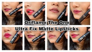 Oriflame The One Ultimate Ultra Fix Matte Lipsticks Swatches [upl. by Nari306]