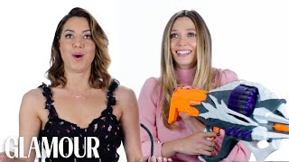 Elizabeth Olsen and Aubrey Plaza Review Kids Toys  Glamour [upl. by Nayk]