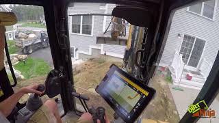 Trimble Earthworks  Cat 3055e2 Excavating For Patio [upl. by Otnicaj]