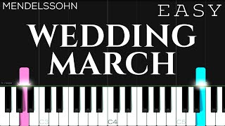 Mendelssohn  Wedding March  EASY Piano Tutorial [upl. by Ralyat]